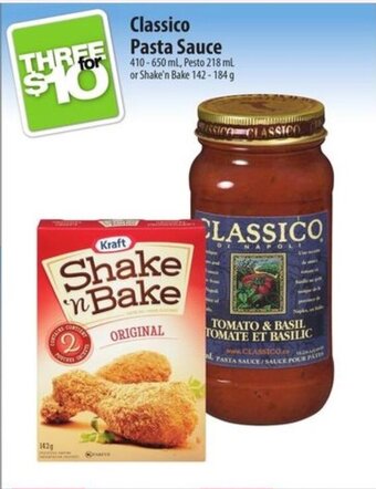 Co-op Classico Pasta Sauce 410 - 650 ml, Pesto 218 mL or Shake'n Bake 142 - 184 g offer