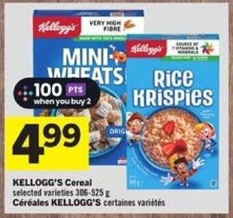 Foodland KELLOGG'S Cereal selected varieties 306 - 525 g offer