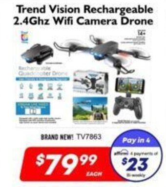 Factory Direct Trend Vision Rechargeable 2.4Ghz Wifi Camera Drone offer