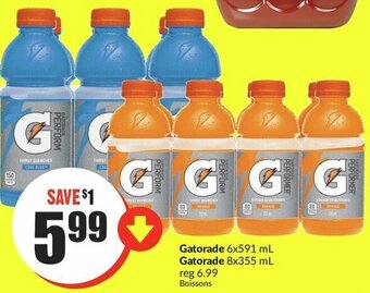 FreshCo Gatorade 6x591 mL Gatorade 8x355 mL offer