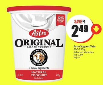 FreshCo Astro Yogourt Tubs 500-750 g offer