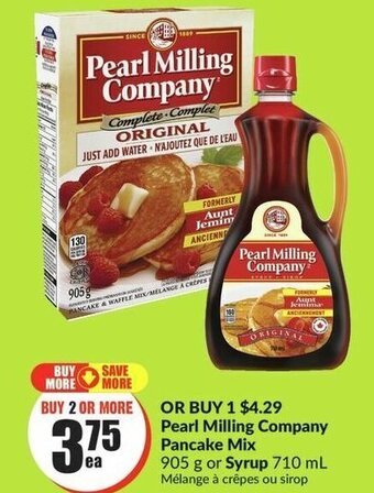 FreshCo Pearl Milling Company Pancake Mix 905 g or Syrup 710 mL offer