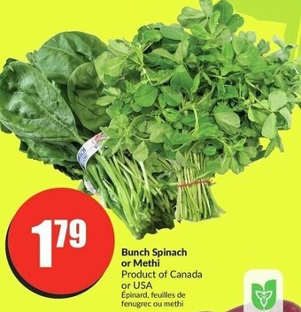 FreshCo Bunch Spinach or Methi offer