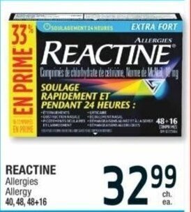 Jean Coutu REACTINE Allergy 40, 48, 48+16 offer