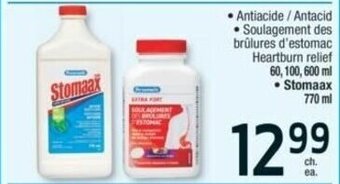 Jean Coutu Antacid , Heartburn relief 60, 100, 600 ml . Stomaax 770 ml offer