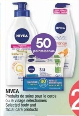 Jean Coutu NIVEA Selected body and facial care products offer