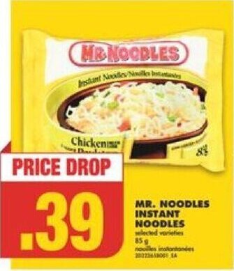 No Frills MR. NOODLES INSTANT NOODLES 85 g offer