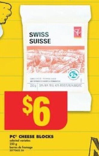 No Frills PC CHEESE BLOCKS 250 g offer