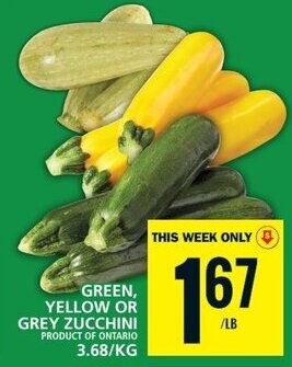 Food Basics GREEN, YELLOW OR GREY ZUCCHINI offer