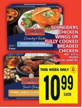 Food Basics SCHNEIDERS CHICKEN WINGS OR FULLY COOKED BREADED CHICKEN offer