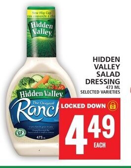 Food Basics HIDDEN VALLEY SALAD DRESSING offer