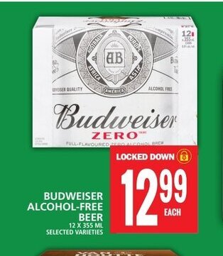 Food Basics BUDWEISER ALCOHOL-FREE BEER 12 X 355 ML offer
