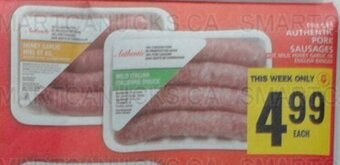 Food Basics FRESH AUTHENTIC PORK SAUSAGES offer