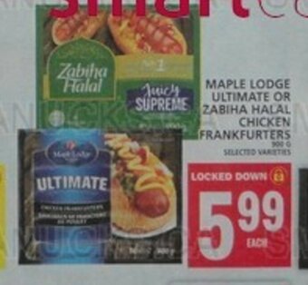Food Basics MAPLE LODGE ULTIMATE OR ZABIHA HALAL CHICKEN FRANKFURTERS offer
