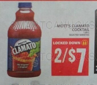 Food Basics MOTT'S CLAMATO COCKTAIL offer
