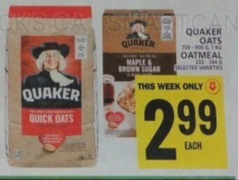 Food Basics QUAKER OATS OR OATMEAL offer