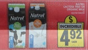Food Basics NATREL LACTOSE FREE OR ORGANIC MILK offer