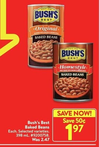 Walmart Bush's Best Baked Beans offer