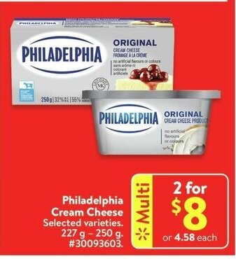 Walmart Philadelphia Cream Cheese offer