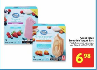 Walmart Great Value Smoothie Yogurt Bars offer