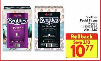 Walmart Scotties Facial Tissue offer