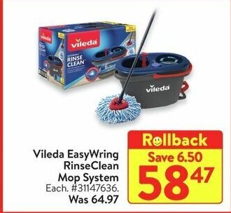 Walmart Vileda EasyWring RinseClean Mop System offer