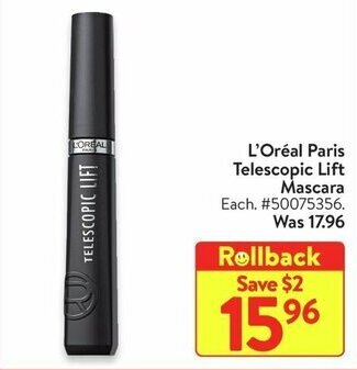 Walmart L'Oréal Paris Telescopic Lift Mascara offer