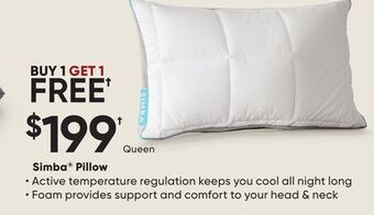 Sleep Country Simba® pillow offer