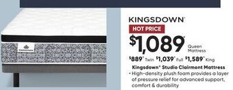 Sleep Country Kingsdown® studio clairmont mattress offer