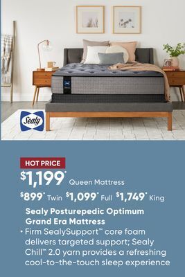 Sleep Country Sealy posturepedic optimum grand era mattress offer