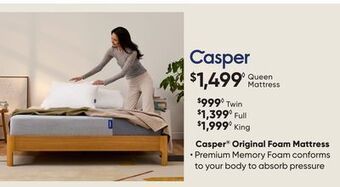 Sleep Country Casper® original foam mattress offer