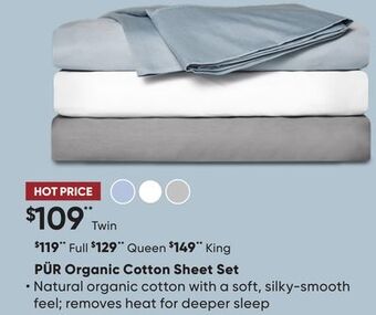 Sleep Country Pür organic cotton sheet set offer