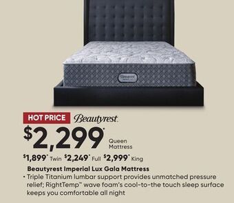Sleep Country Beautyrest imperial lux gala mattress offer