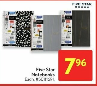 Walmart Five Star Notebooks offer