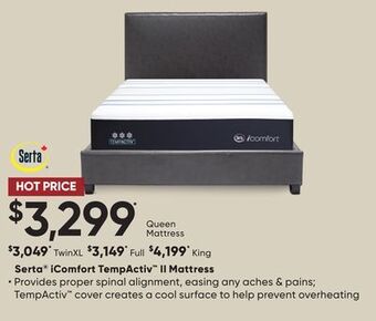 Sleep Country Serta icomfort tempactiv ii mattress offer