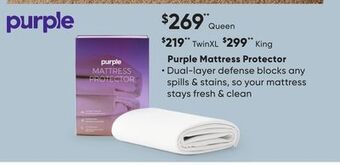 Sleep Country Purple mattress protector offer