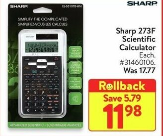 Walmart Sharp 273F Scientific Calculator offer