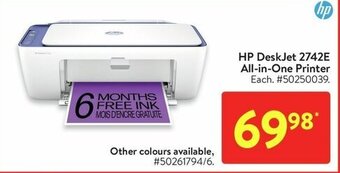 Walmart HP DeskJet 2742E All-in-One Printer offer