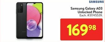 Walmart Samsung Galaxy A03 Unlocked Phone offer