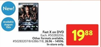 Walmart Fast X on DVD offer