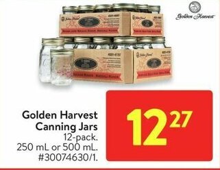 Walmart Golden Harvest Canning Jars offer