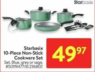 Walmart Starbasix 10-Piece Non-Stick Cookware Set offer