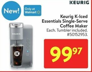 Walmart Keurig K-Iced Essentials Single-Serve Coffee Maker offer