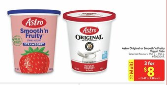 Walmart Astro Original or Smooth 'n Fruity Yogurt Tubs offer