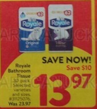 Walmart Royale Bathroom Tissue offer