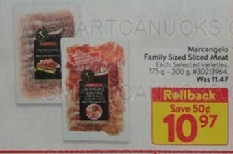 Walmart Marcangelo Family Sized Sliced Meat offer