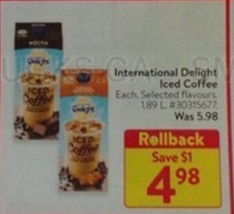Walmart International Delight Iced Coffee offer