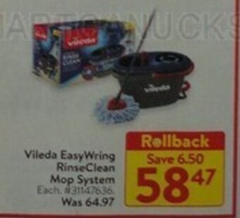 Walmart Vileda EasyWring RinseClean Mop System offer