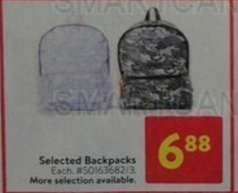 Walmart Selected Backpacks offer