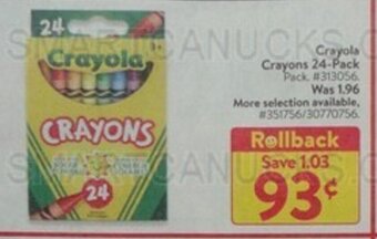 Walmart Crayola Crayons 24-Pack offer